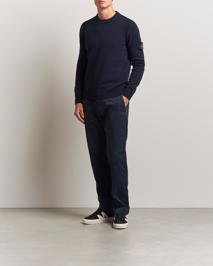Herren | Pullover | Stone Island | Knitted Lambswool Crew Neck Navy