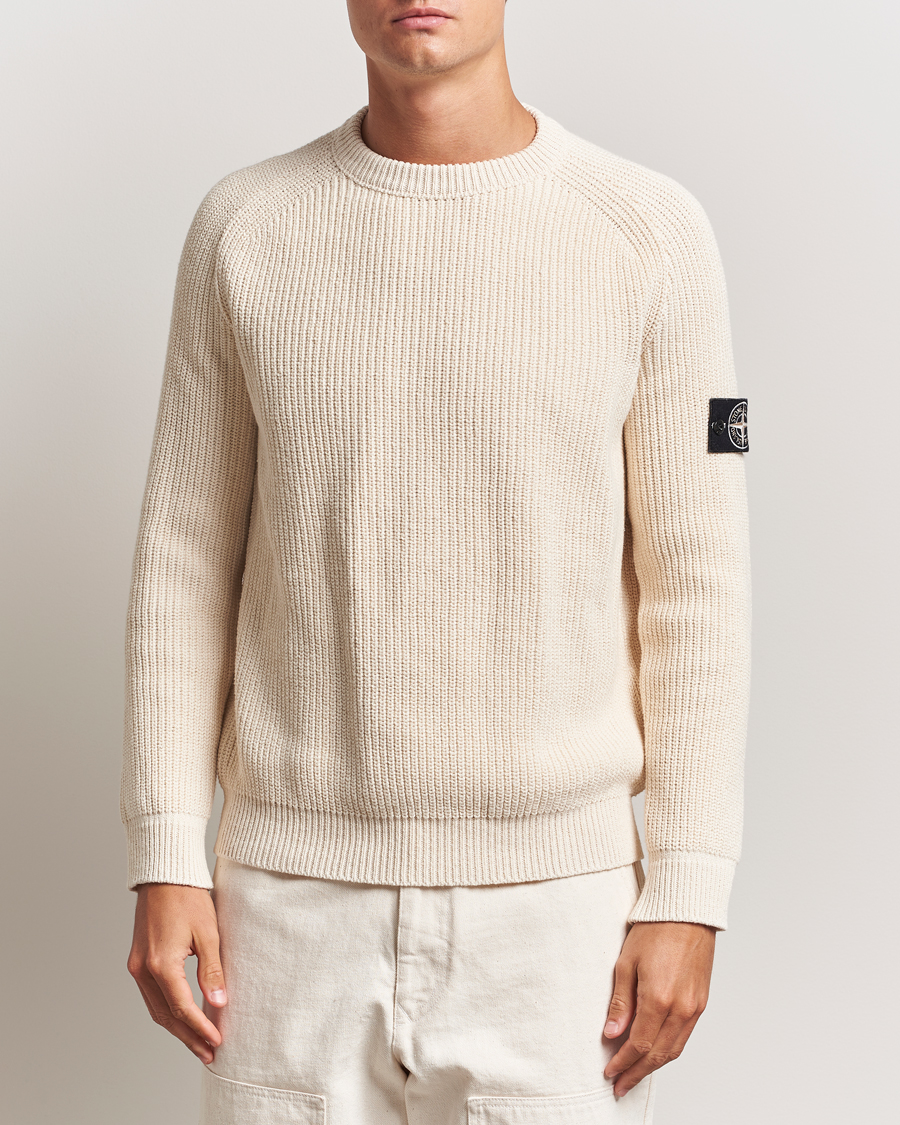 Herren | Pullover | Stone Island | RAW Cotton Popcorn Stitch Crew Neck Ivory