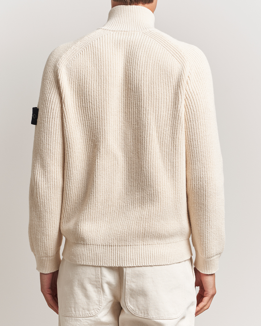 Herren | Pullover | Stone Island | RAW Cotton Popcorn Stitch Full Zip Ivory