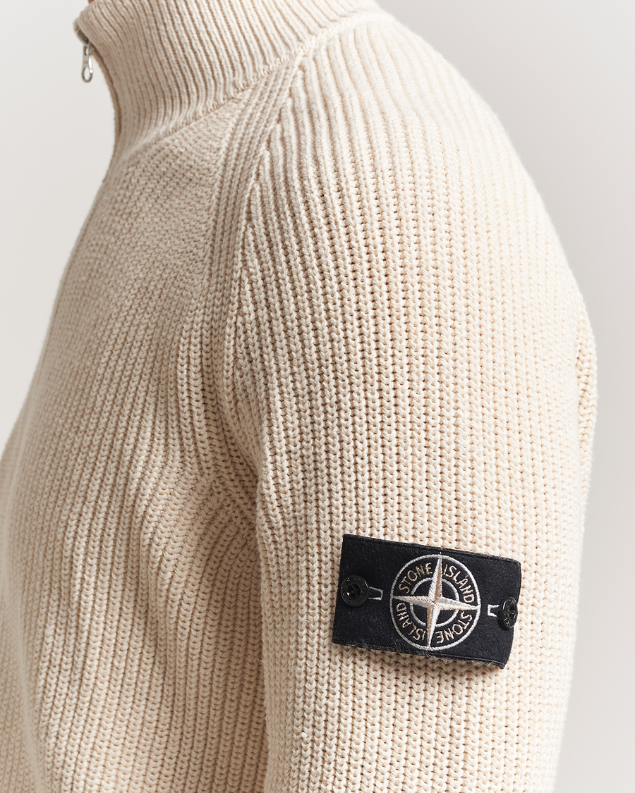 Herren | Pullover | Stone Island | RAW Cotton Popcorn Stitch Full Zip Ivory