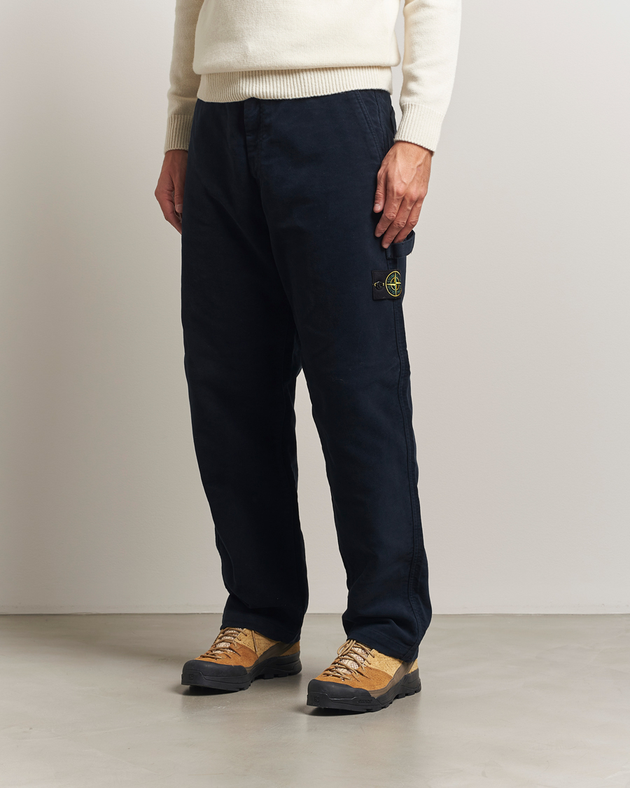 Herren | Hosen | Stone Island | Cotton Moleskin Trousers Navy