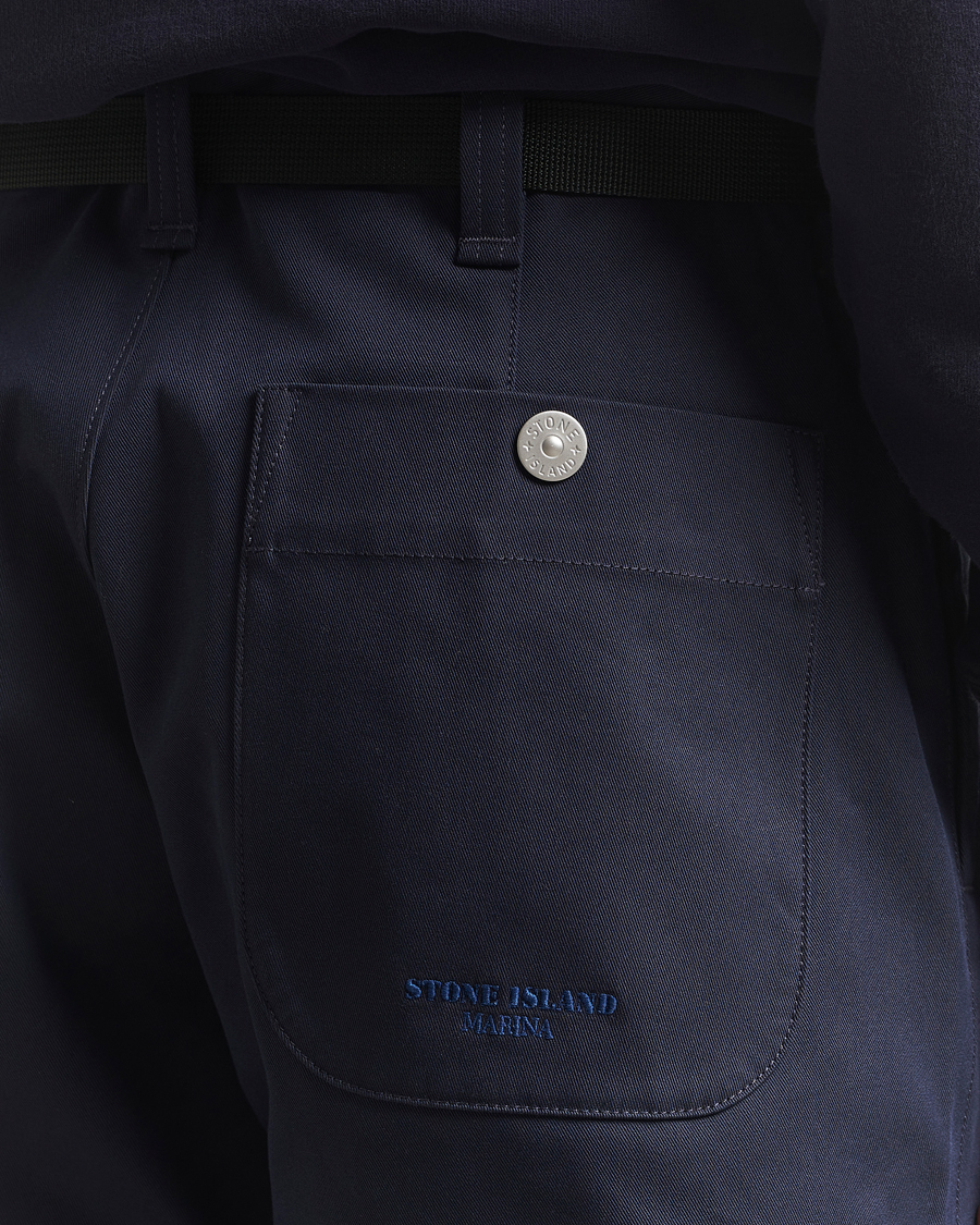 Herren | Hosen | Stone Island | Marina Yard Dyed Stretch Gabardine Trousers Navy