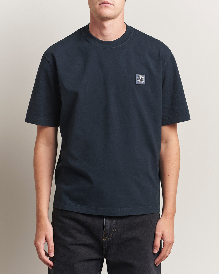 Herren | T-Shirts | Stone Island | Combed Organic Cotton T-Shirt Navy