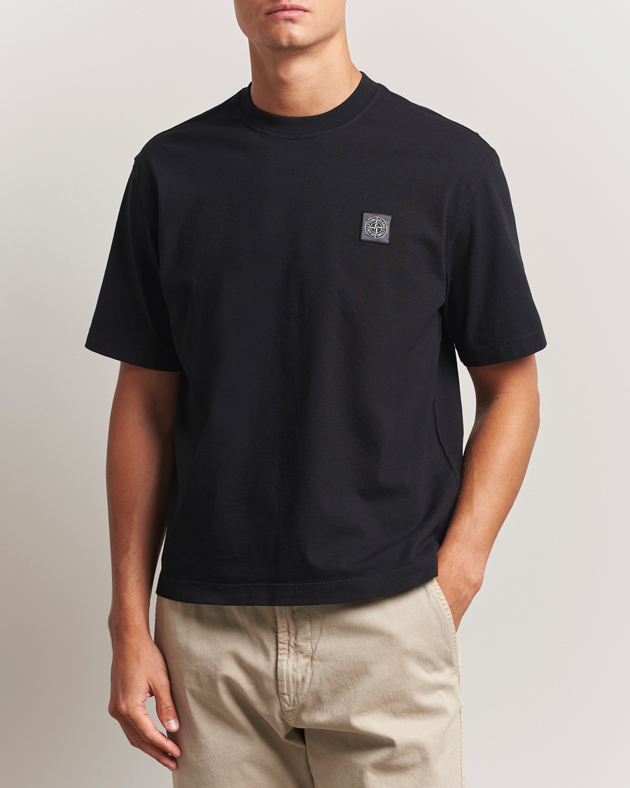 Herren | T-Shirts | Stone Island | Combed Organic Cotton T-Shirt Black
