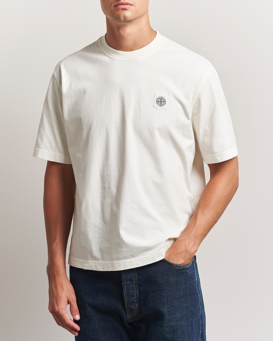 Herren | T-Shirts | Stone Island | Combed Organic Cotton T-Shirt Ivory