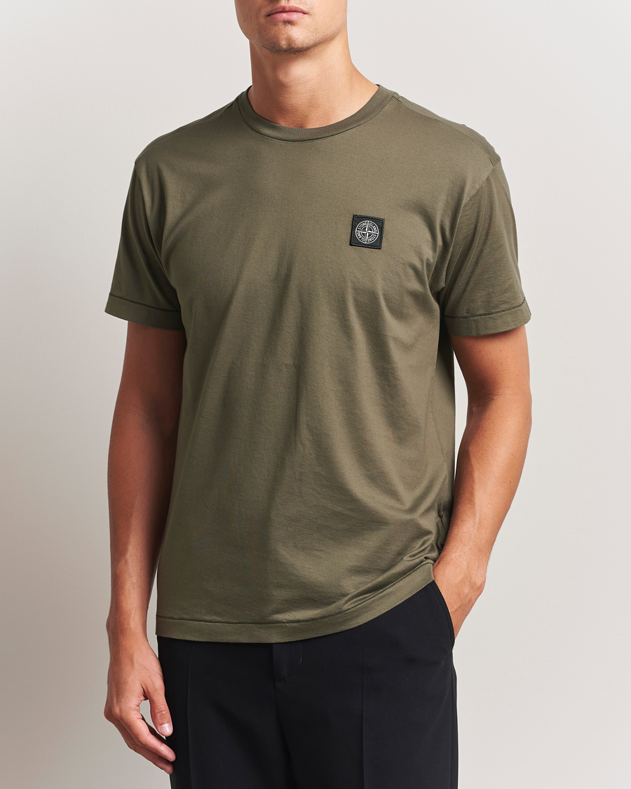 Herren | T-Shirts | Stone Island | Garment Dyed Cotton Jersey T-Shirt Military Green