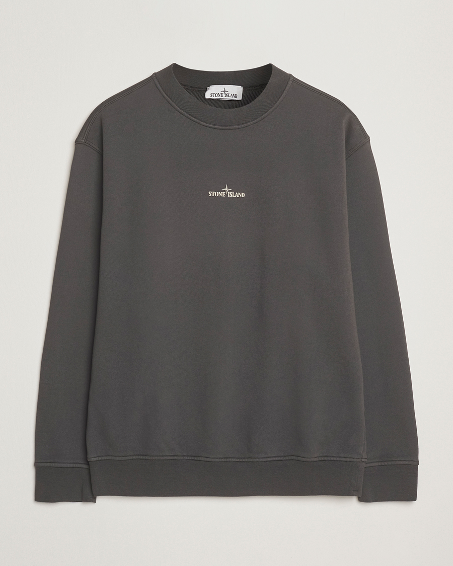 Herren | Pullover | Stone Island | Cotton Fleece Backprint Sweatshirt Lead Grey
