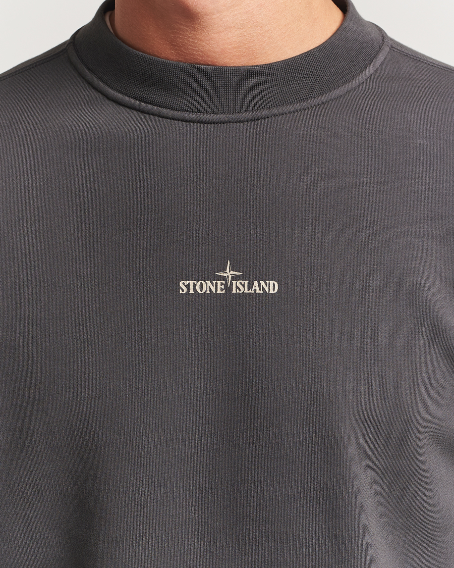 Herren | Pullover | Stone Island | Cotton Fleece Backprint Sweatshirt Lead Grey
