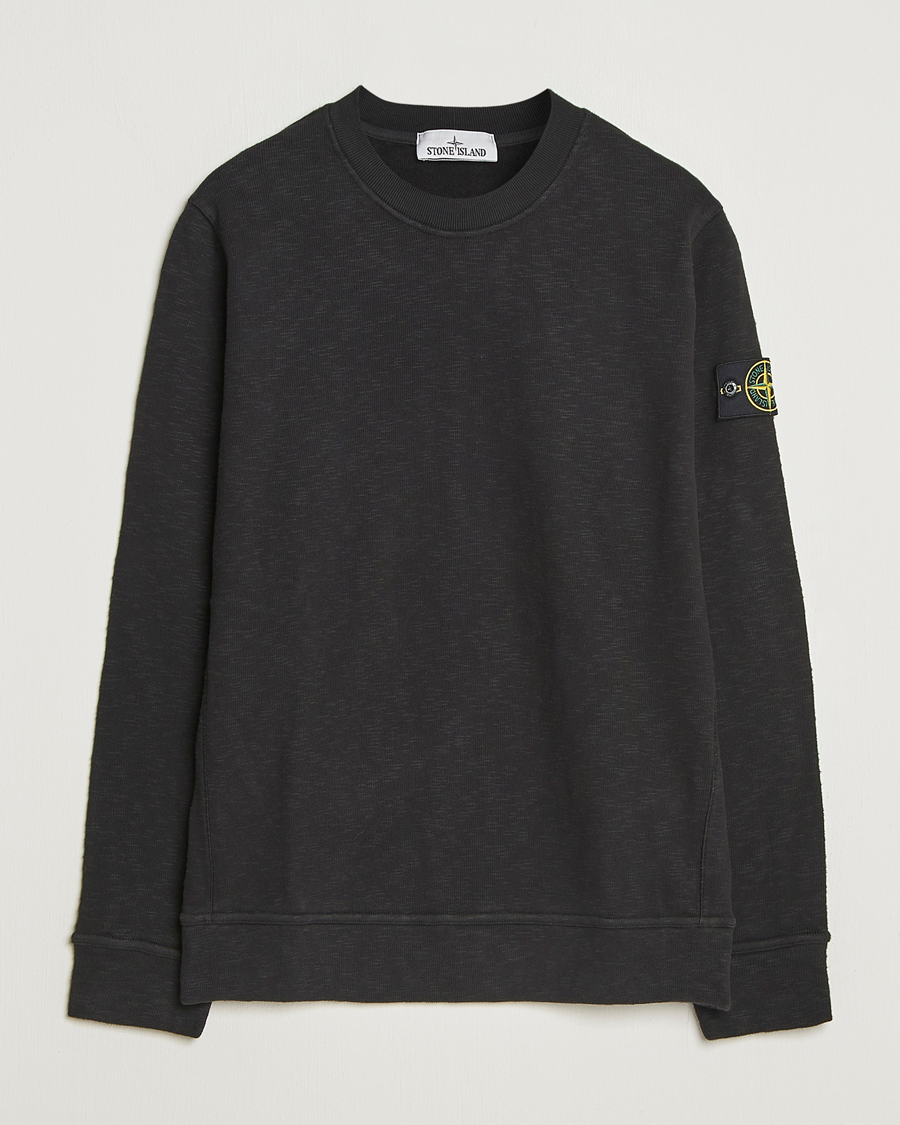 Herren | Pullover | Stone Island | Vanisé Brushed Heavy Cotton Sweatshirt Black
