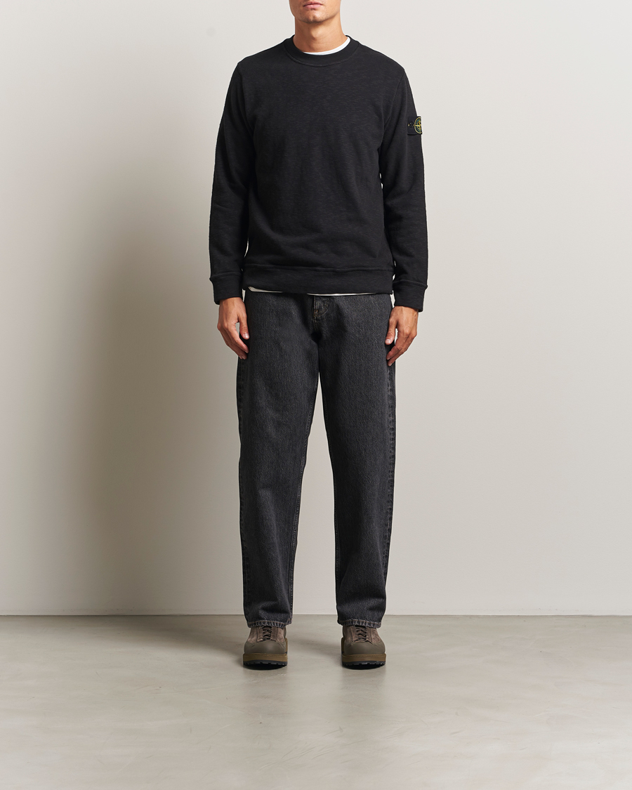 Herren | Pullover | Stone Island | Vanisé Brushed Heavy Cotton Sweatshirt Black
