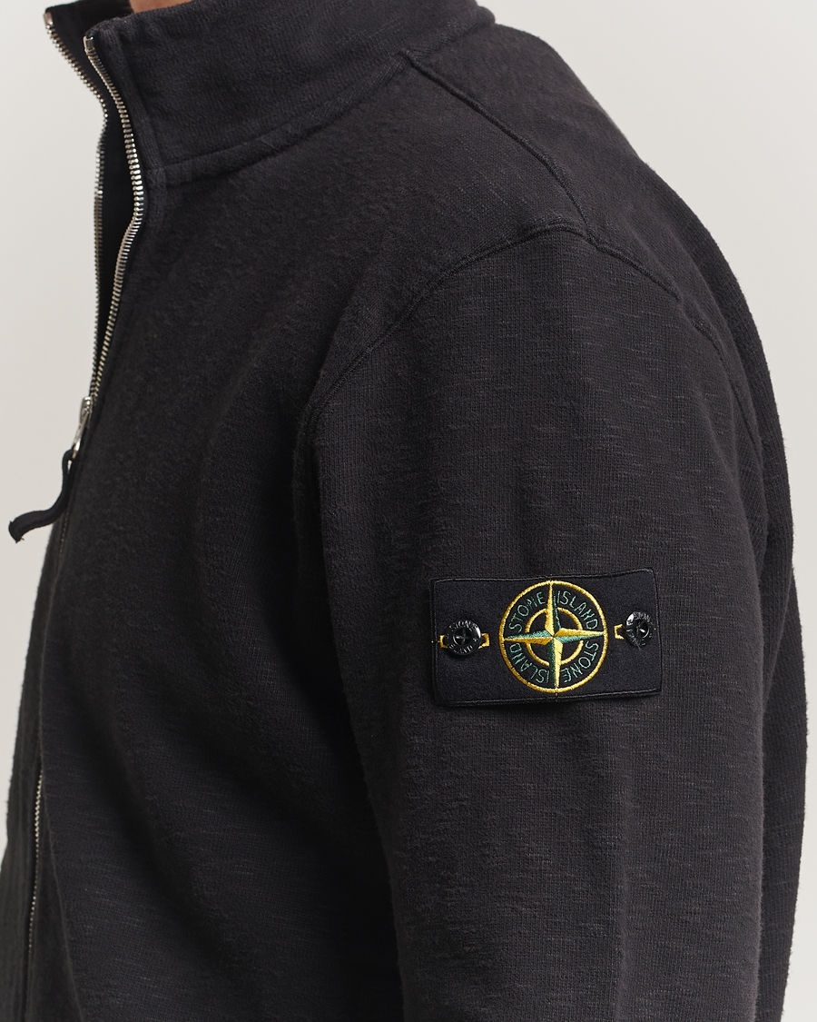Herren | Pullover | Stone Island | Vanisé Brushed Heavy Cotton Full Zip Black