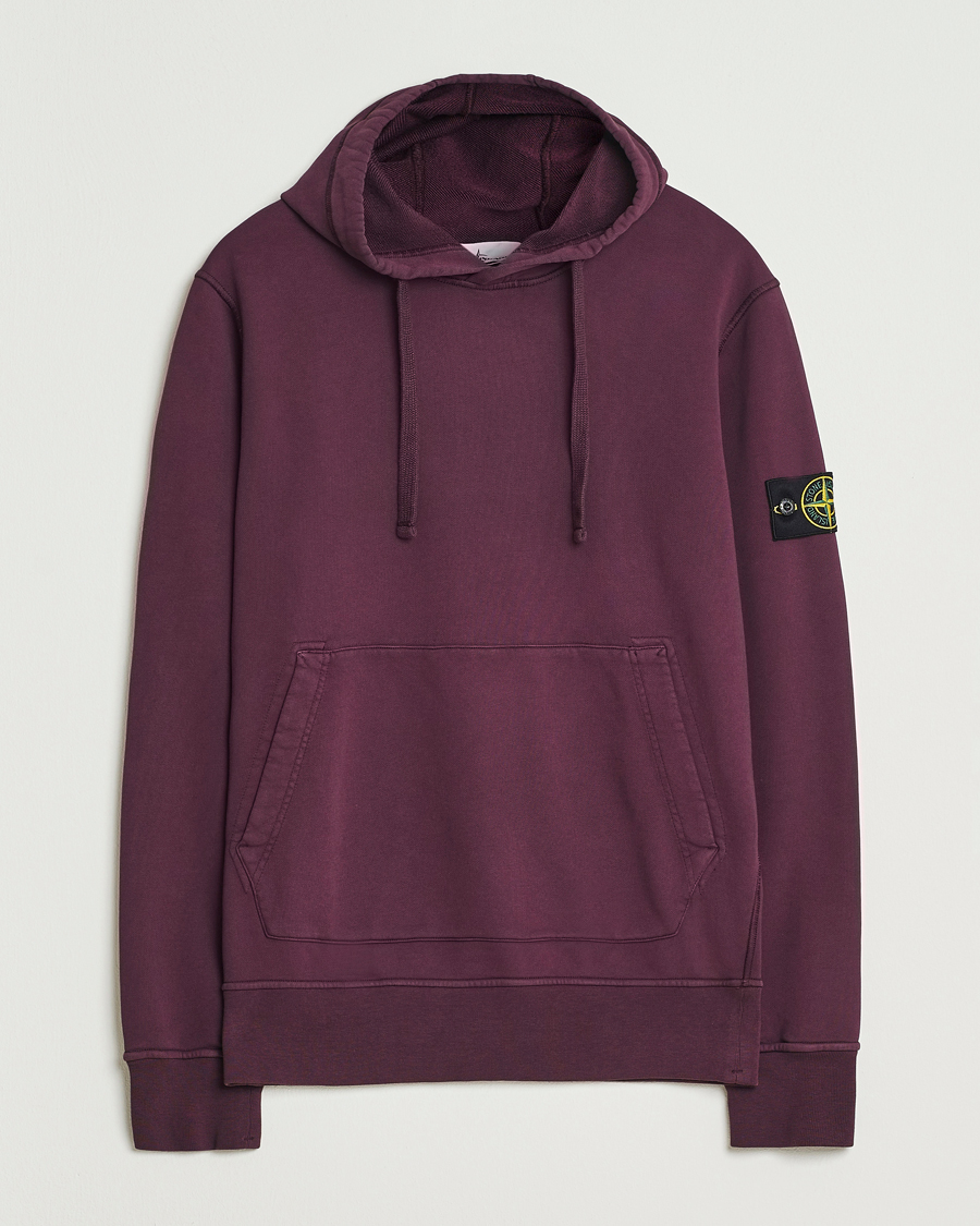 Herren | Pullover | Stone Island | Garment Dyed Fleece Hood Amaranth