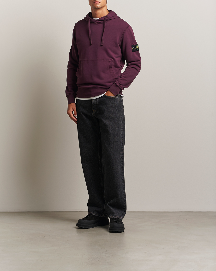 Herren | Pullover | Stone Island | Garment Dyed Fleece Hood Amaranth