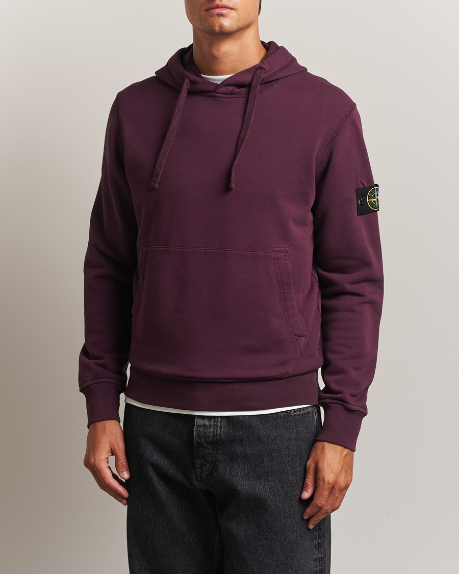Herren | Pullover | Stone Island | Garment Dyed Fleece Hood Amaranth