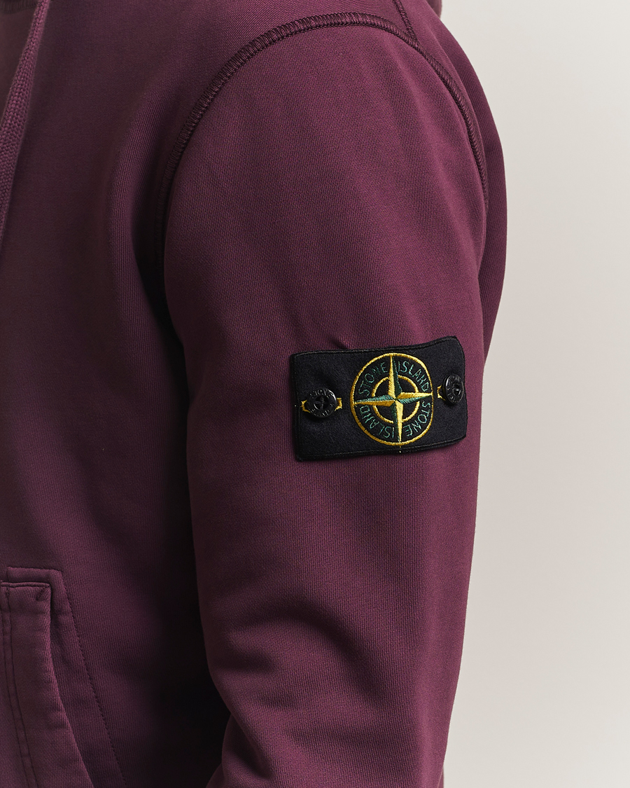 Herren | Pullover | Stone Island | Garment Dyed Fleece Hood Amaranth