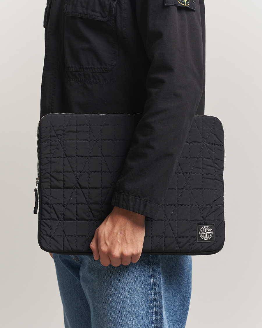Herren | Taschen | Stone Island | Quilted Nylon Metal Laptop Case Black