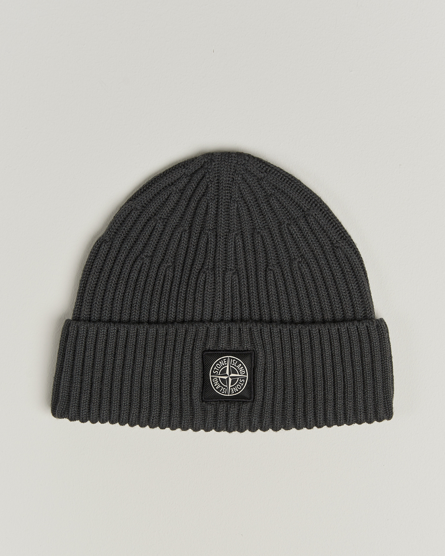Herren | Mützen | Stone Island | Full Rib Wool Beanie Lead Grey