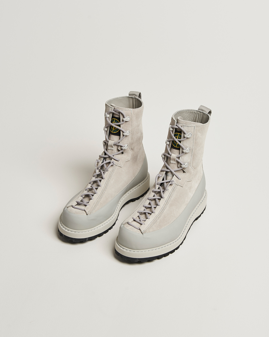 Herren | Boots | Stone Island | Suede Hiking Boots Pearl Grey