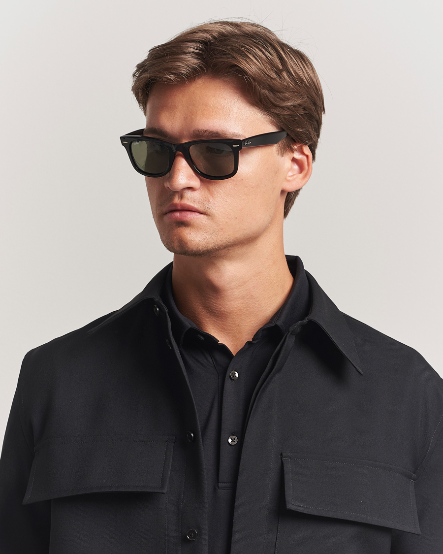 Herren | Sonnenbrillen | Ray-Ban | Original Wayfarer Polarized Sunglasses Black/Green