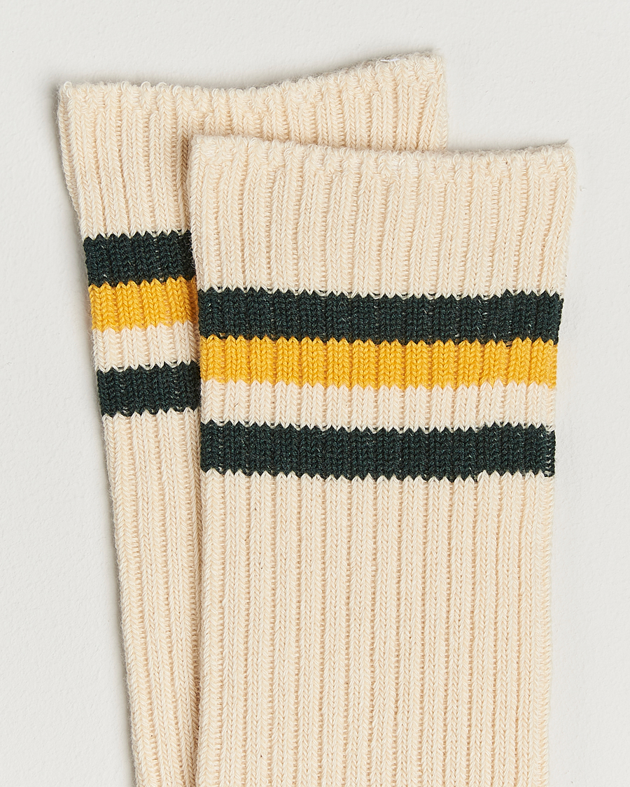 Herren | Unterwäsche | Kamakura Shirts | Kamakura ShirtsVintage Ivy SocksWhite/Yellow