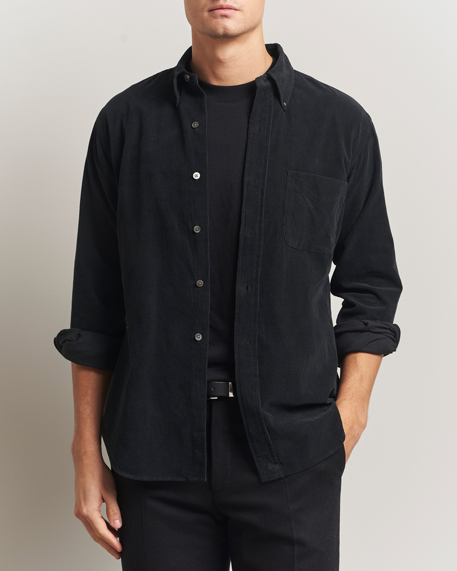 Herren | Hemden | Kamakura Shirts | Vintage Ivy Needle Cord Shirt Black
