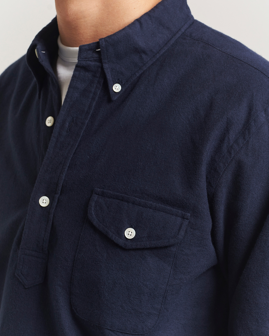 Herren | Hemden | Kamakura Shirts | Vintage Ivy Oxford Popover Shirt Navy