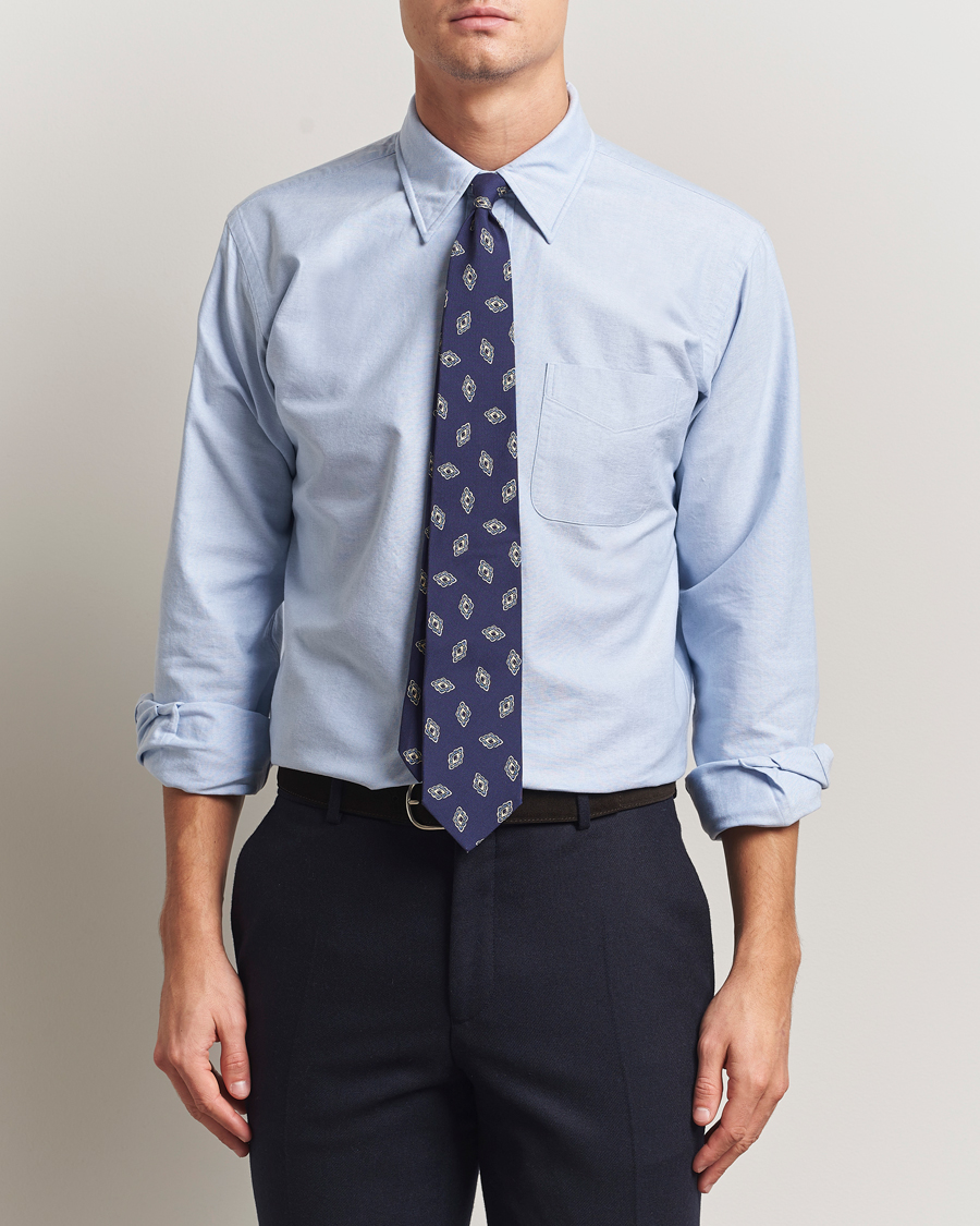 Herren | Hemden | Kamakura Shirts | Vintagy Ivy Straight Collar Oxford Shirt Light Blue