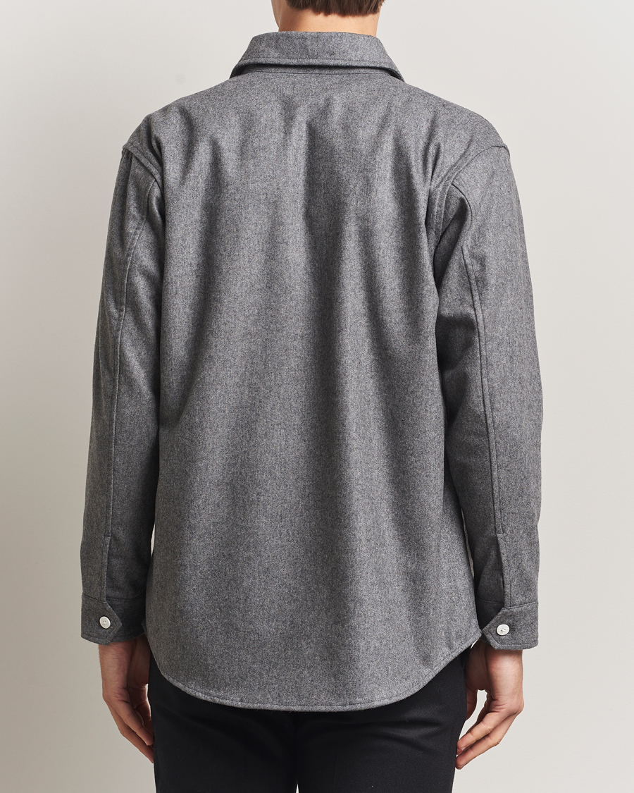 Herren | Hemden | Kamakura Shirts | Wool Flannel CPO Shirt Grey Melange