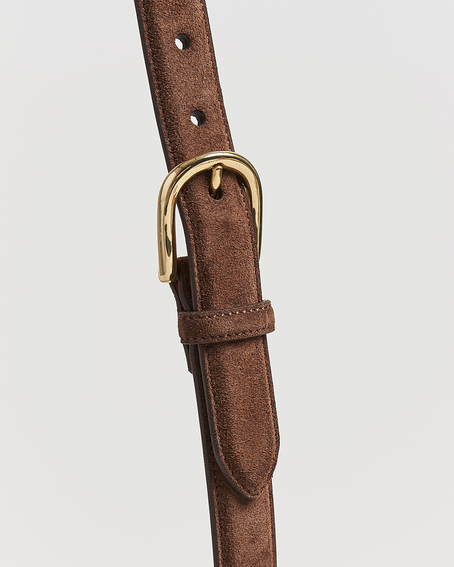 Herren | Gürtel | Kamakura Shirts | Vintagy Ivy Horseshoe Buckle Belt Brown Suede