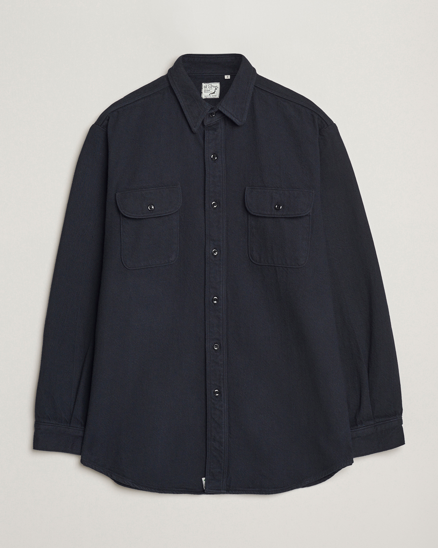 Herren | Hemden | orSlow | Brushed Flannel Overshirt Navy