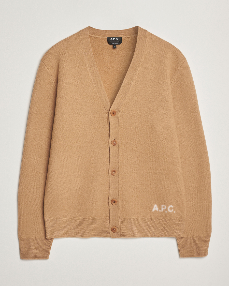 Herren | Pullover | A.P.C. | Kenny Wool Knitted Cardigan Camel