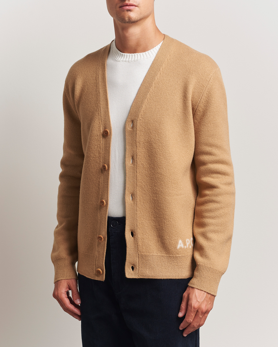 Herren | Pullover | A.P.C. | Kenny Wool Knitted Cardigan Camel