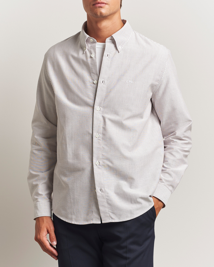 Herren | Hemden | A.P.C. | Greg Striped Oxford Shirt Burgundy/White