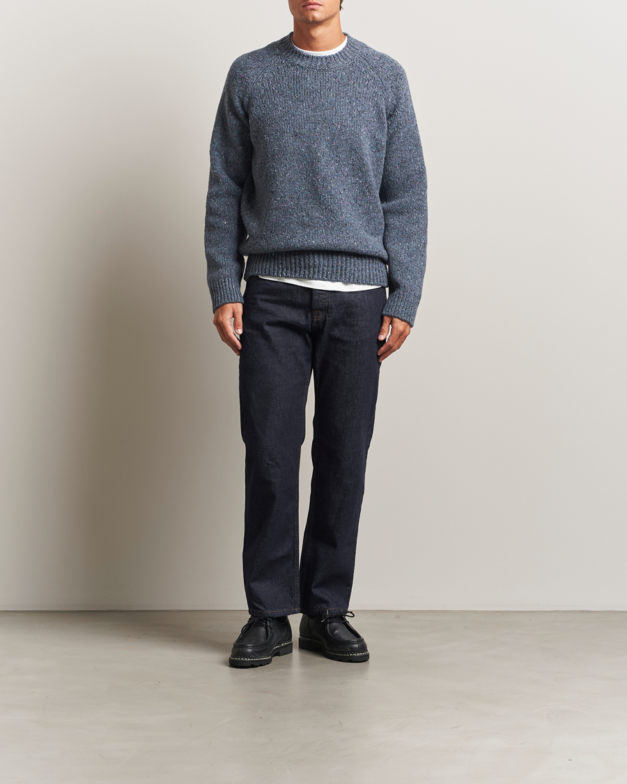 Herren | Pullover | A.P.C. | Harris Wool Knitted Sweater Blue Grey
