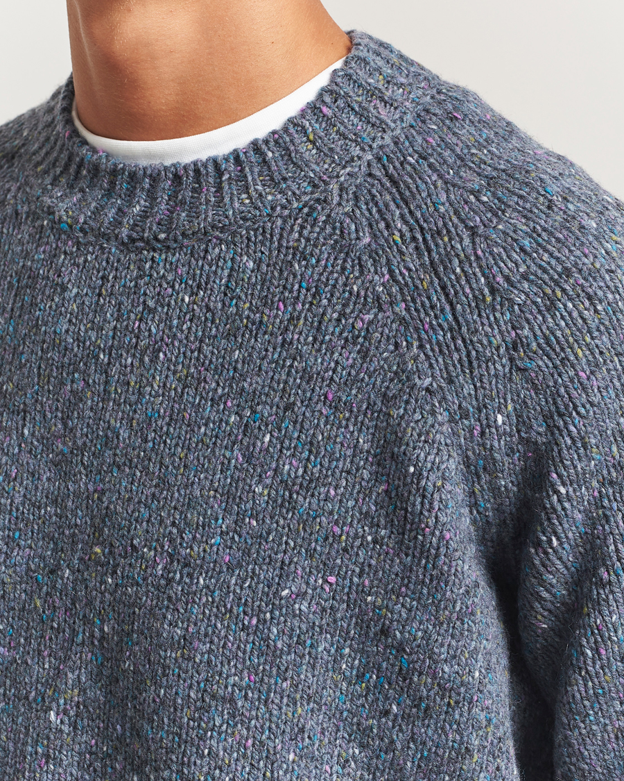 Herren | Pullover | A.P.C. | Harris Wool Knitted Sweater Blue Grey