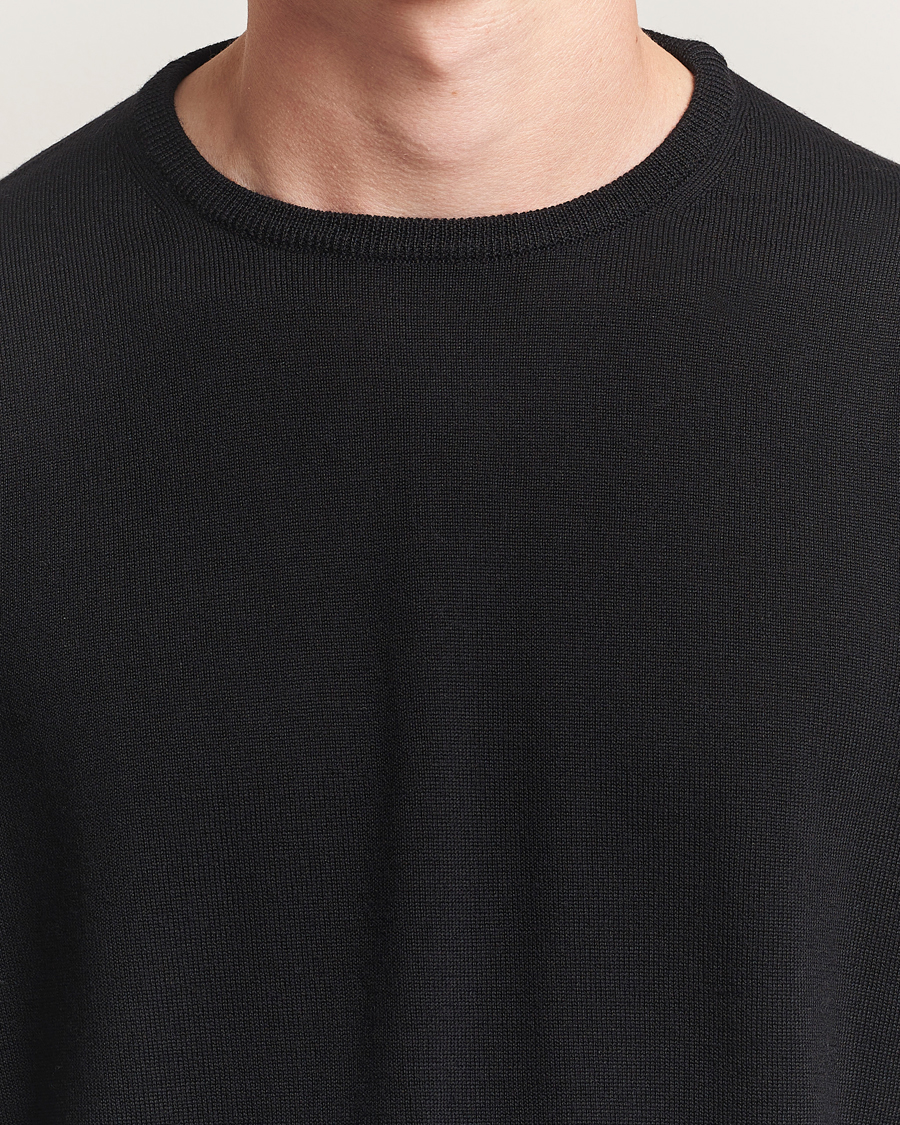 Herren | Pullover | Morgano | Extra Fine Merino Wool Crewneck Black