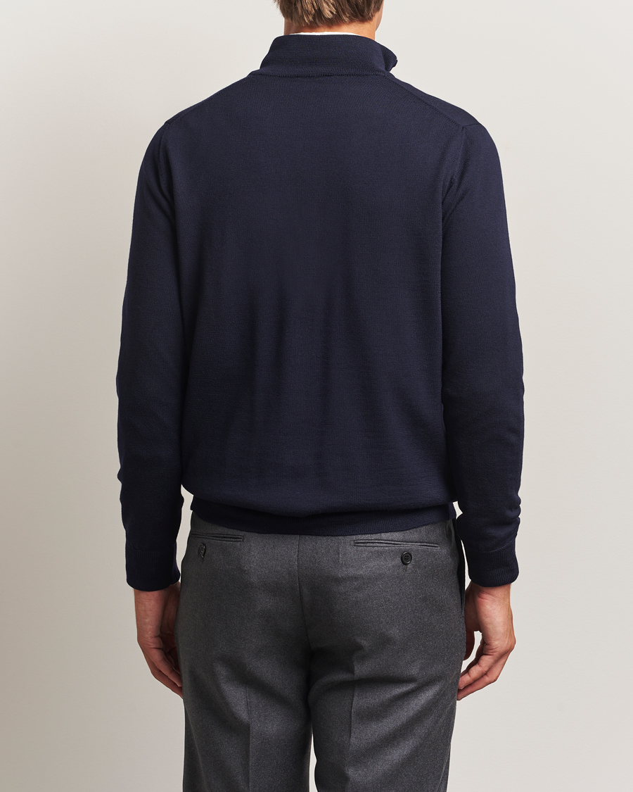 Herren | Pullover | Morgano | Extra Fine Merino Wool Half-Zip Navy