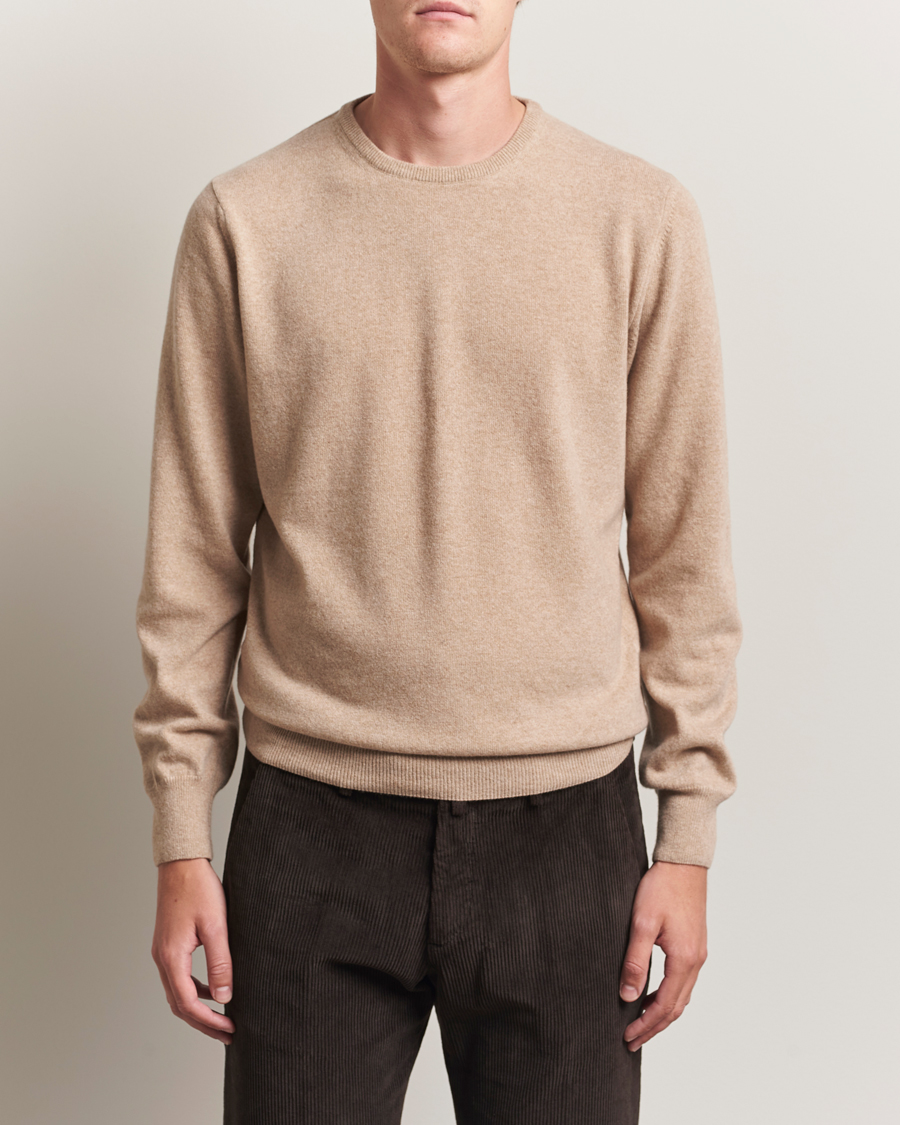 Herren | Pullover | Morgano | Wool/Cashmere Crewneck Beige