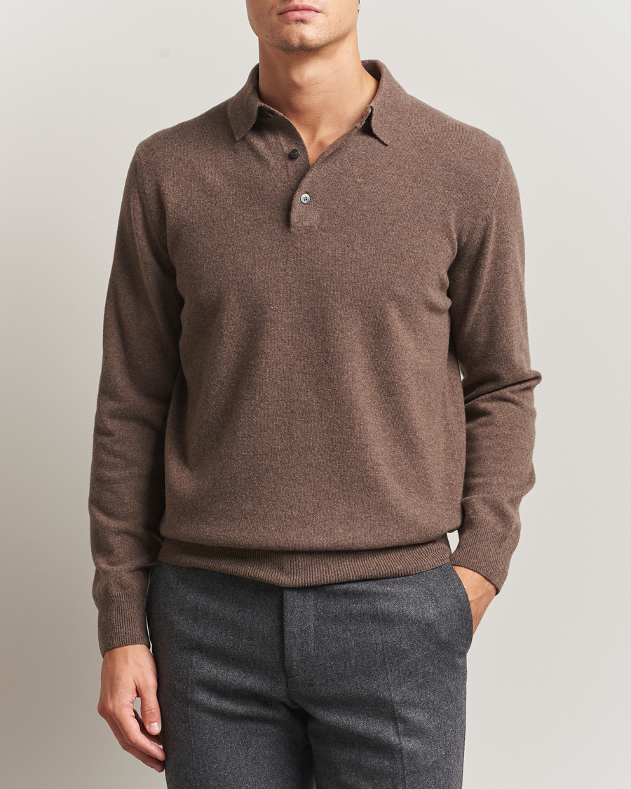 Herren | Pullover | Morgano | Wool/Cashmere Polo Brown