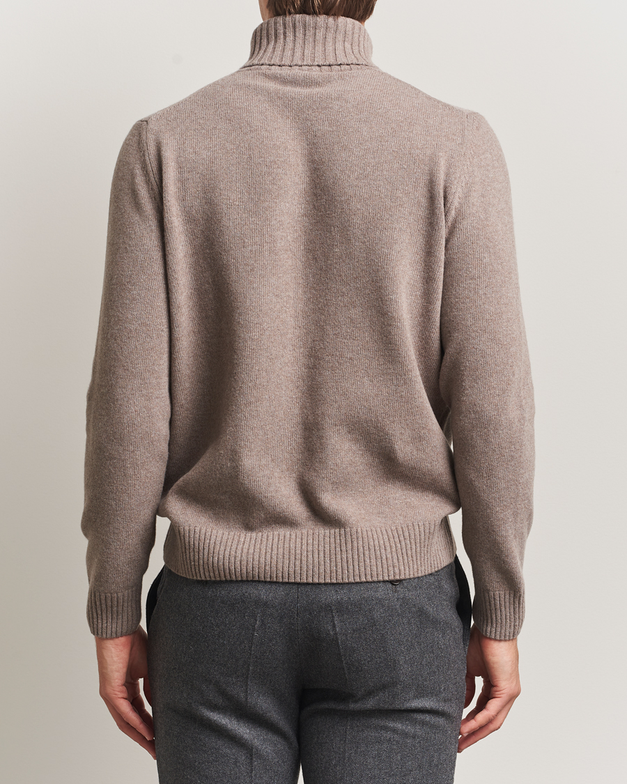 Herren | Pullover | Morgano | Wool/Cashmere Heavy Knit Rollneck Light Brown