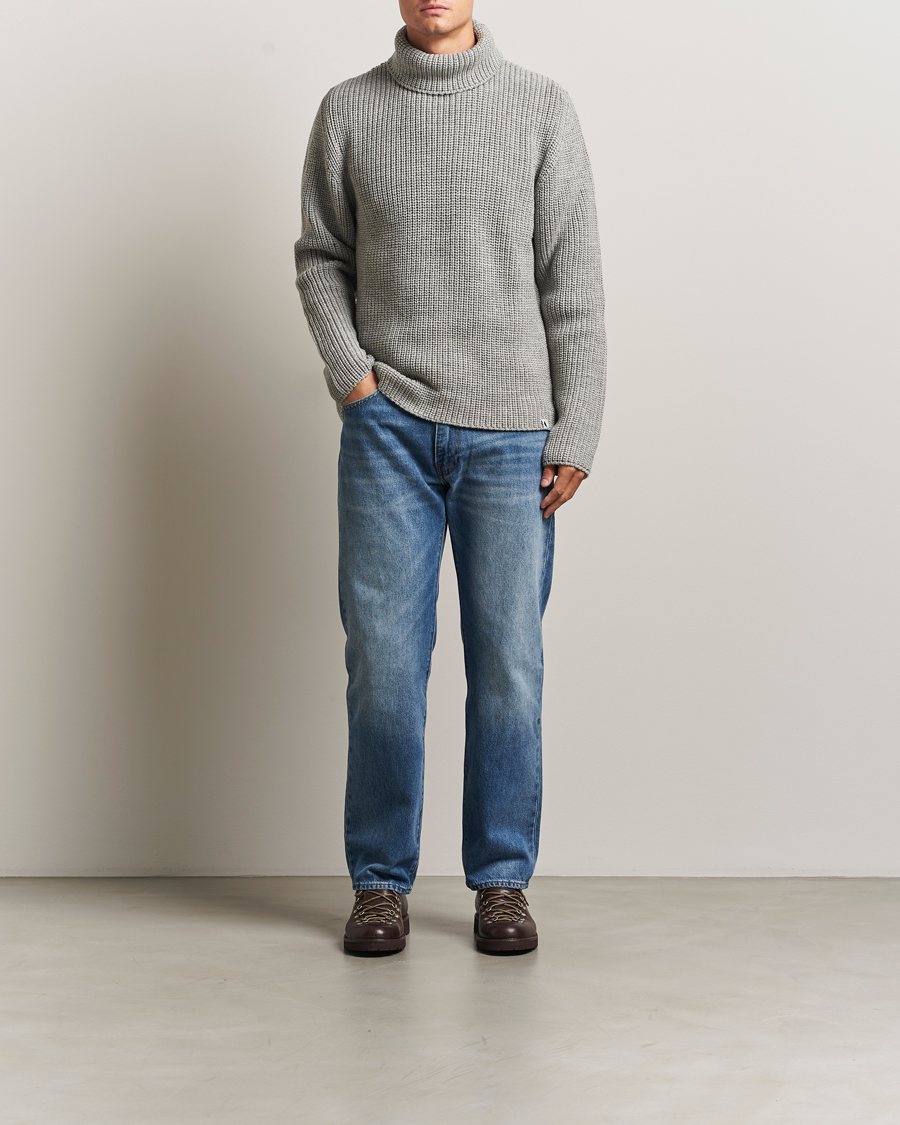 Herren | Pullover | Peregrine | Wilkinson Knitted Merino Rollneck Light Grey