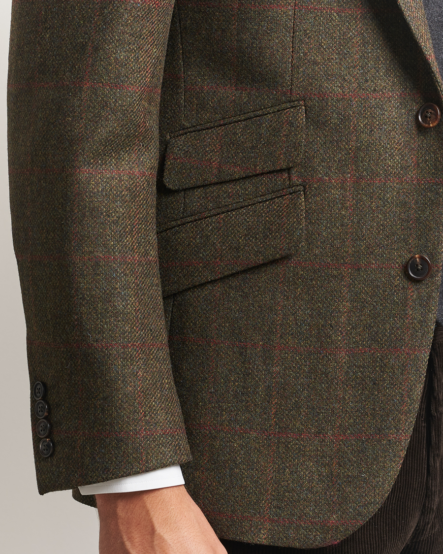 Herren | Sakkos | Walker Slater | Edward Lambswool Windowpane Blazer Dark Green