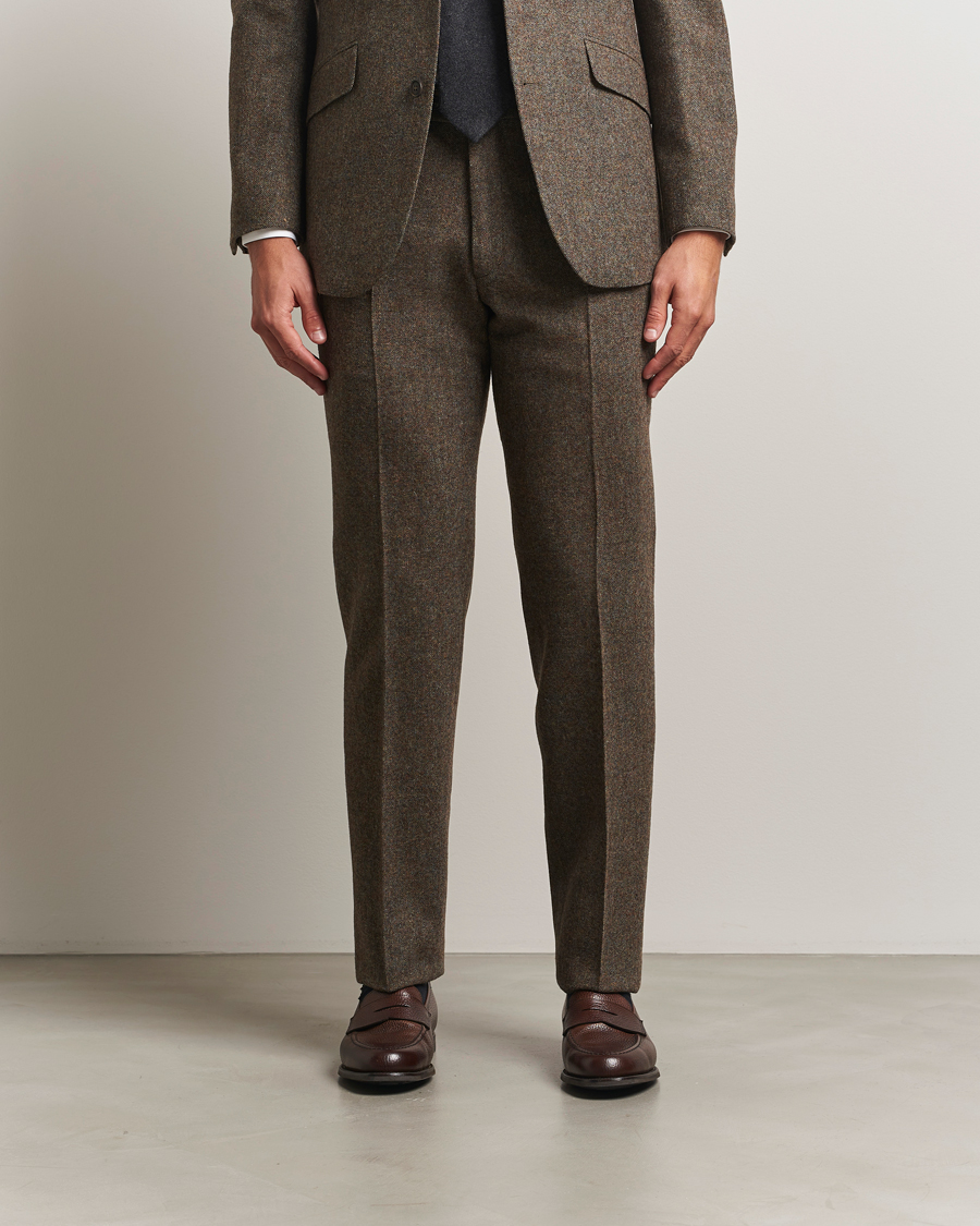 Herren | Hosen | Walker Slater | Edward Shetland Wool Donegal Trousers Dark Green
