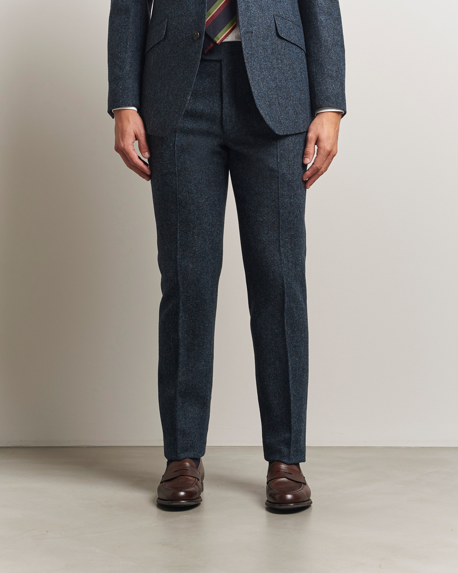 Herren | Sakkos | Walker Slater | Edward Shetland Wool Donegal Trousers Navy