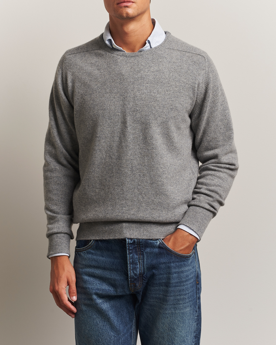 Herren | Pullover | William Lockie | Melrose Cashmere Crew Neck Grey