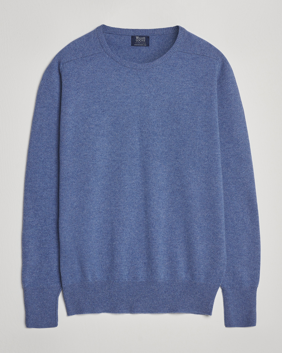 Herren | Pullover | William Lockie | Melrose Cashmere Crew Neck Blue