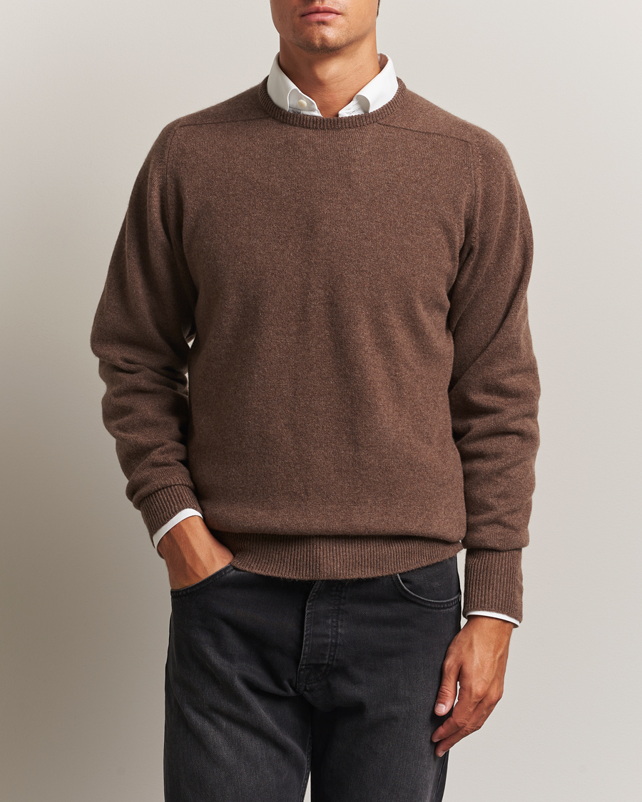 Herren | Pullover | William Lockie | Melrose Cashmere Crew Neck Mocha