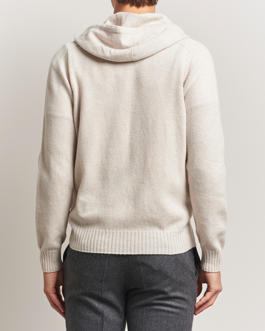 Herren | Pullover | Gran Sasso | Full Zip Wool Hoodie Cream