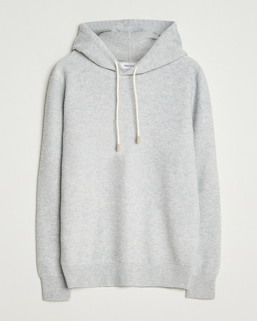 Herren | Pullover | Gran Sasso | Boiled Wool Hoodie Light Grey Melange