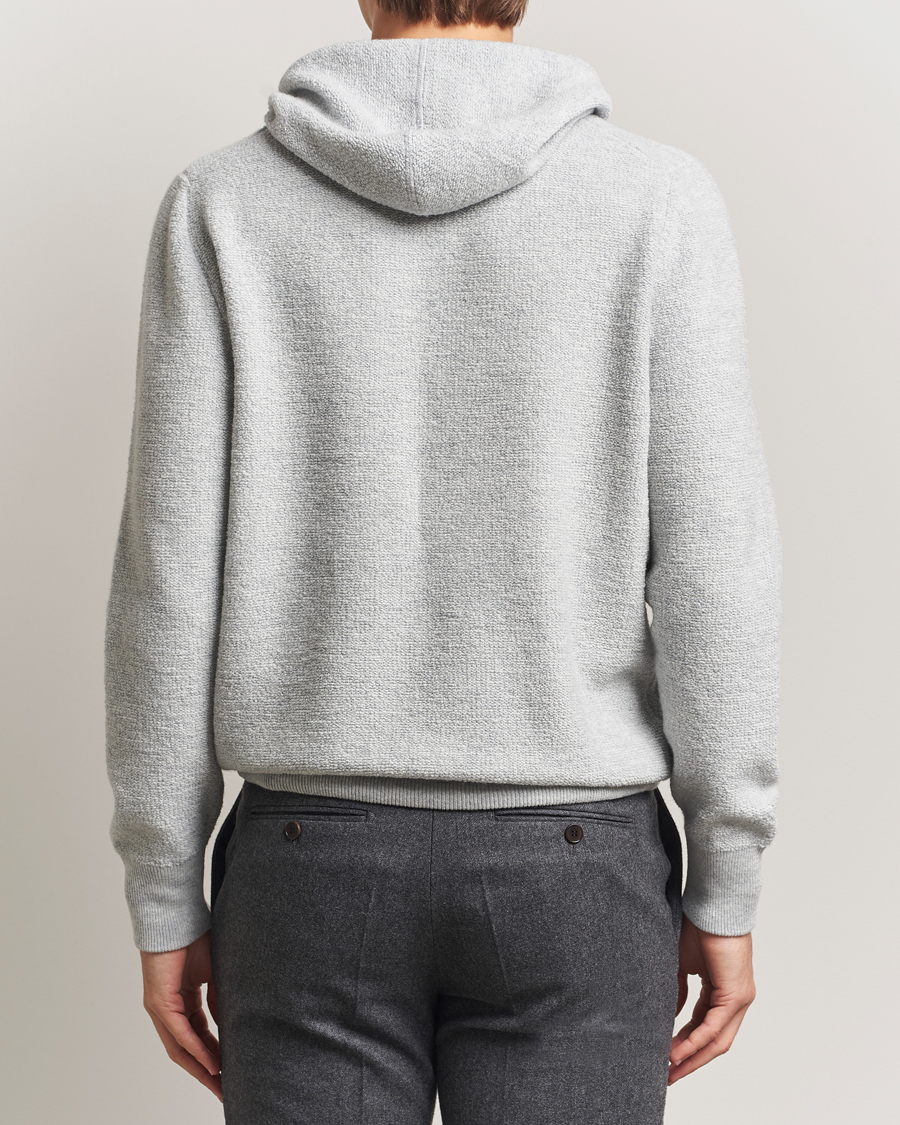 Herren | Pullover | Gran Sasso | Boiled Wool Hoodie Light Grey Melange